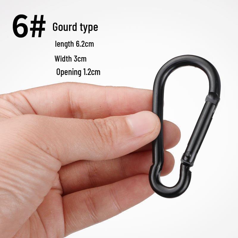 D-Shaped Black Aluminum Carabiner Bluetooth Earphone Case Hook Keychain Ornament