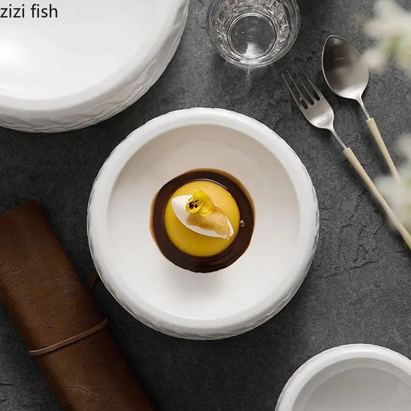 Creative Tire Shaped Ceramic Dinner Plate Restaurant Soup Plate Dessert Plate Snack Plates Pasta Plates Solid Color Tableware