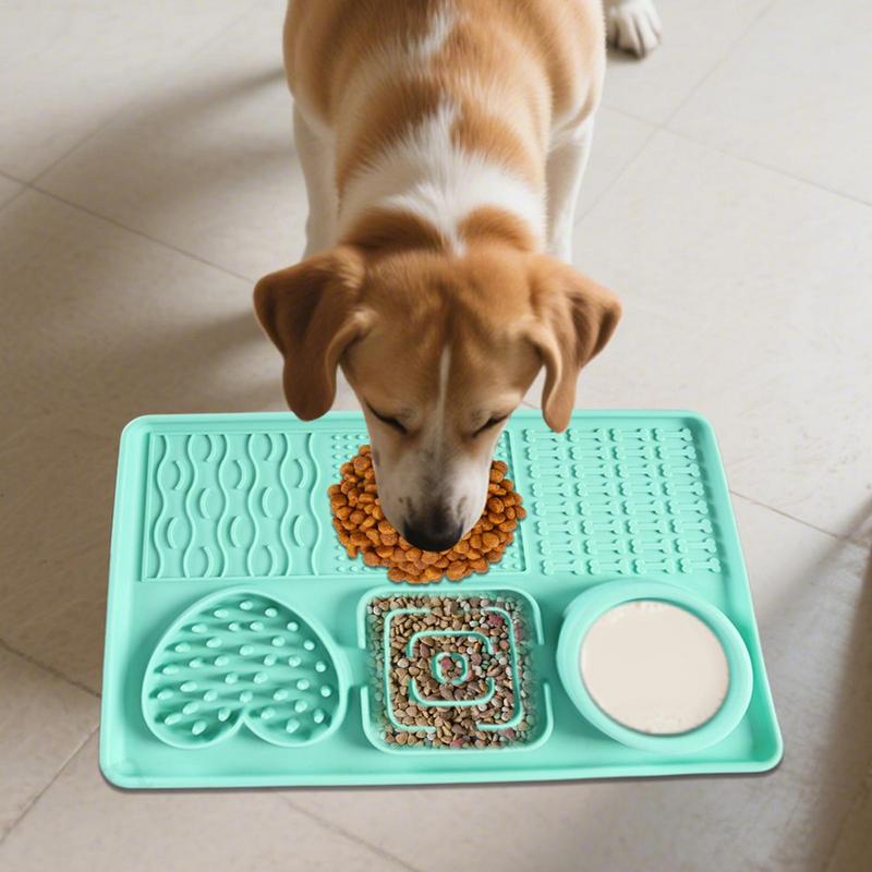 Lick Pads For Dogs Silicone Puppy Licking Mat Non-slip Slow Feeder Bowl Interactive Puzzle Toy For Mental Stimulation Sensory