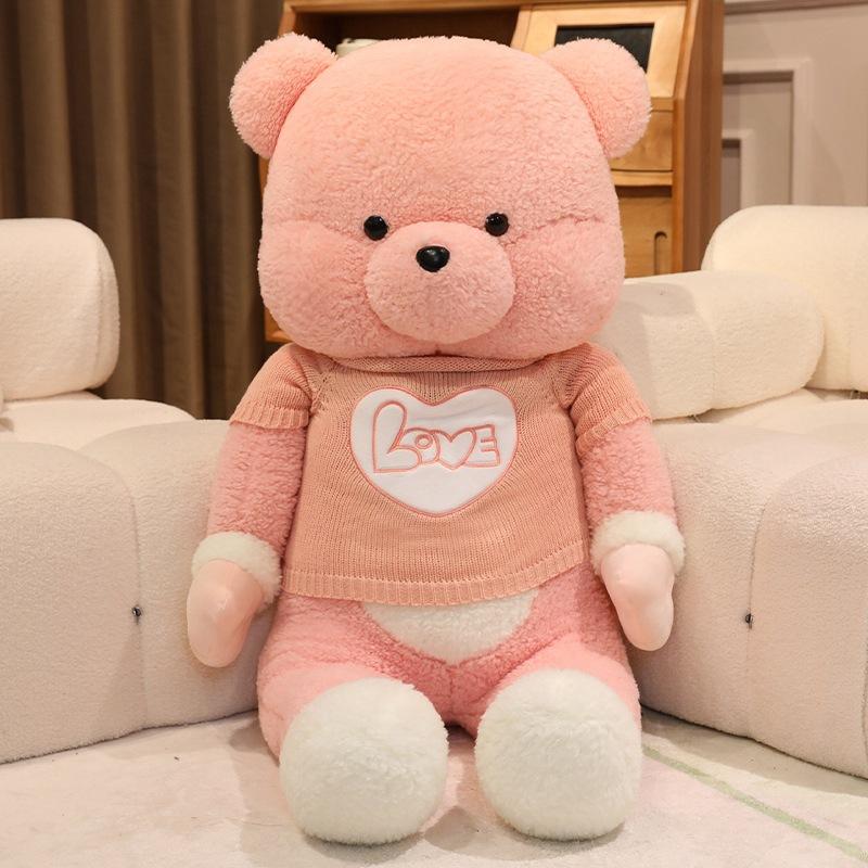 Large Sweater Teddy Bear Doll Plush Toy Clothing Big Bear Hug Bear Doll Girl Soothing Ragdoll