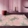 Light Luxury Pink Leopard Print Living Room Large Carpet Soft Pink Background with Abstract Pattern Anti-slip Rug for Home Decor