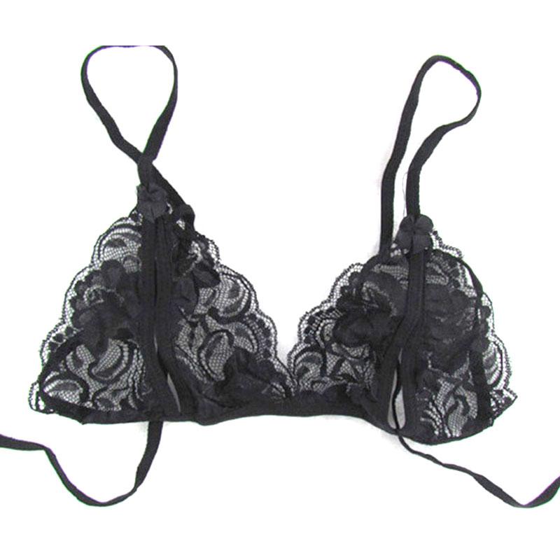 Crotchless Lace Bikini Three Point Female Lingerie Babydoll See Through Glamour Bra+Underwear Sexy Glamour Underwear Set