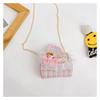 Childrens Cartoon Pattern Pu Shoulder Bag With Artificial Pearl Bow And Flower Decoration For Daily Casual Wear