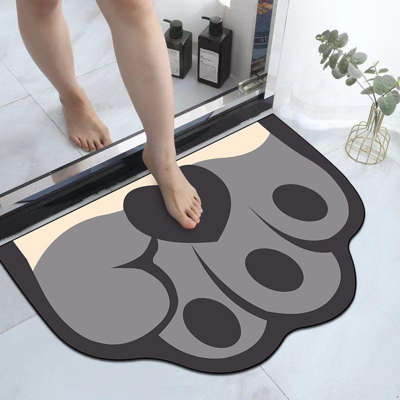 Toilet Non-slip Door Mat Cute Cartoon Diatom Mud Floor Mat Bathroom Door Floor Mat Anti-drop Absorbent Quick-drying Door Mat