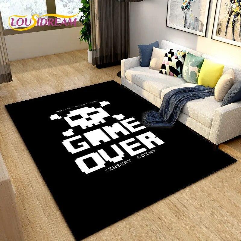 Cartoon Gamer Game Controller Area Rug Large,Carpets Rug for Living Bedroom Sofa Doormat Decoration,Kids Play Non-slip Floor Mat