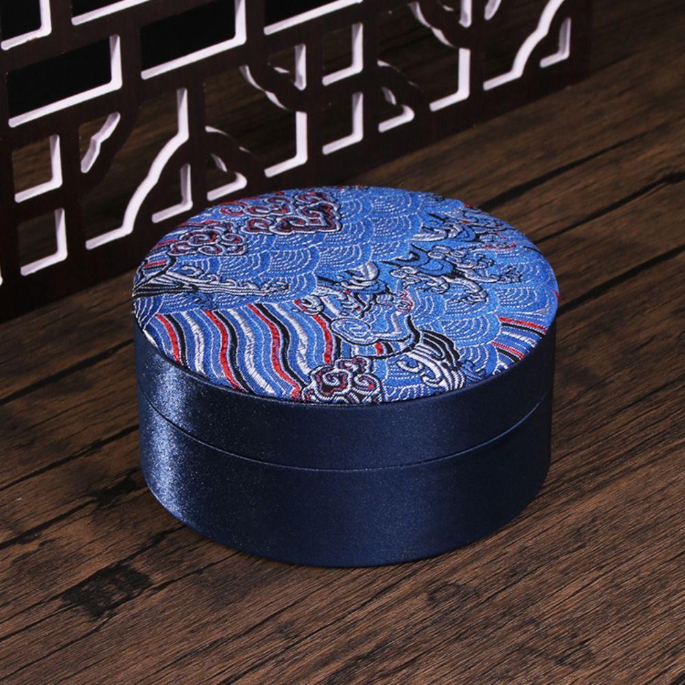 Linen Jewelry Storage Organizer Chinese Cultural Bracelet Box Bracelet Case Living Room