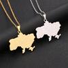 Fashion Unique Gold Silver Ukraine Map Adjustable Necklace for Men Women