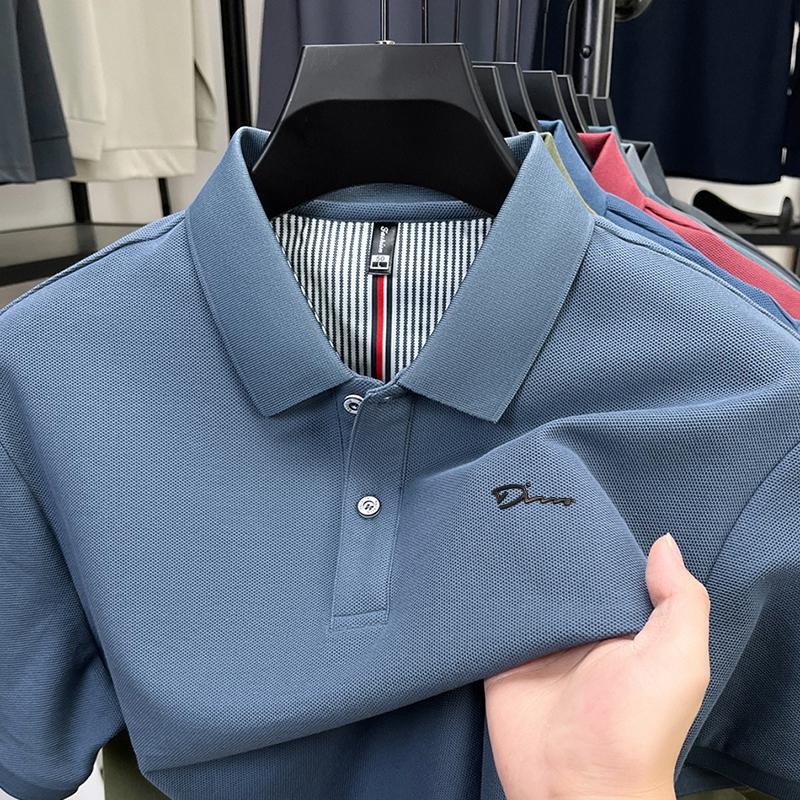 

Men s Cotton Lapel Polo Shirt Summer Arrival Print Short Sleeve T-Shirt Designer Quality Leisure Business Office Menswear M
