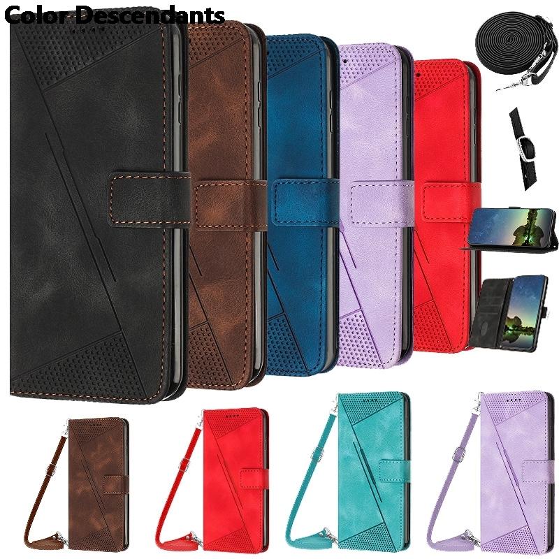 Crossbody Wallet Magnetic Flip With Card Slot Leather Case For Samsung Galaxy A5 A6 A7 A8 J4 J6 Plus 2018