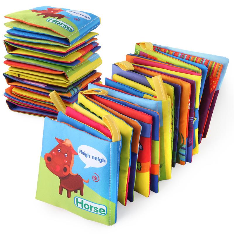 Baby Cloth Book Set Baby Science And Education Enlightenment Palm Book Traffic Ocean Animal Fruit Cognitive Toys