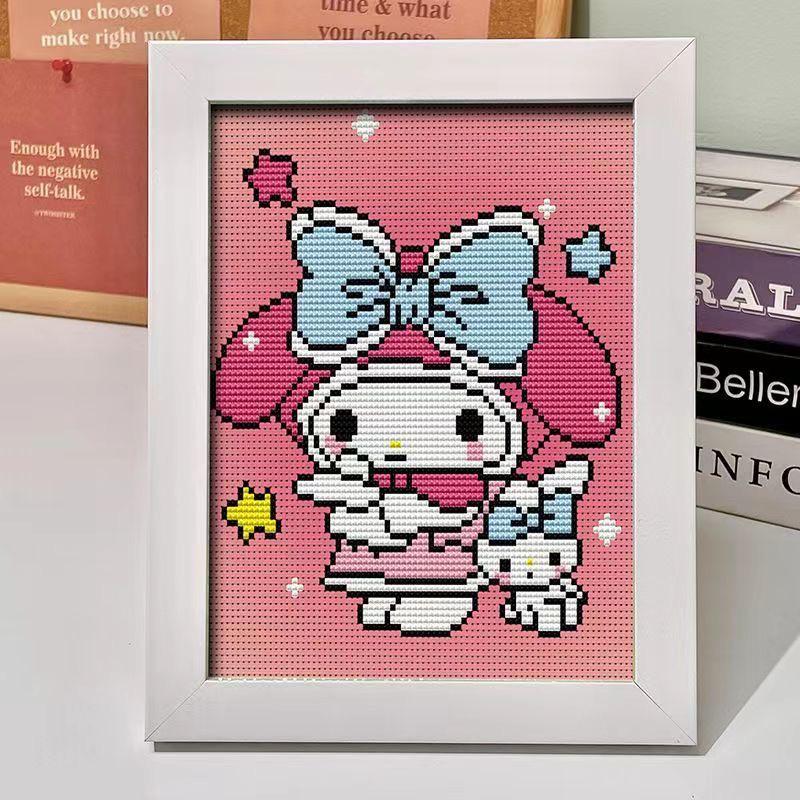 Kuromi Cartoon Diamond Painting Kit: Peace & Joy DIY Gift for Students and Kids.