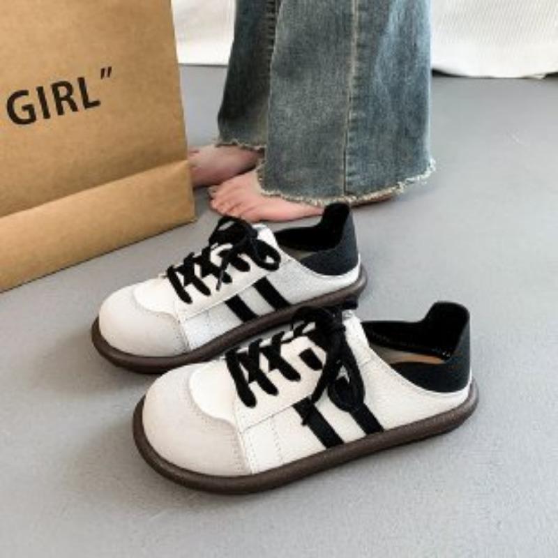 

[Autumn new women s shoes color matching stripes breathable heightening large size soft sole sports and leisure shoes 35