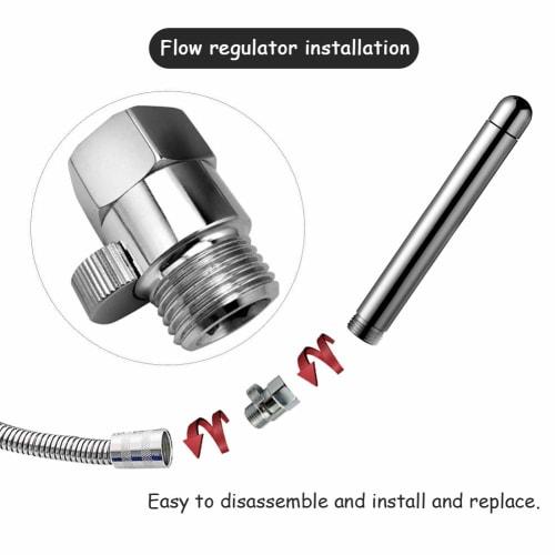 Shower Douche Enema Kit with Hook up- 3 Heads Shower Douche Cleansing System,Regulator and 59inch Hose