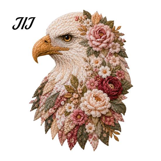 Eagle Themed Home Ornament Patchwork DIY Kit, Christmas Fabric Art Halloween Sewing Kit Patriotic Craft for Handmade Wall Decor Relaxing Crafting