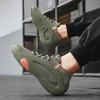 Green Men's Summer Sports Running Socks Shoes Breathable Mesh Thick Bottom Heightening Teenagers Casual Mesh Round Toe Shoes