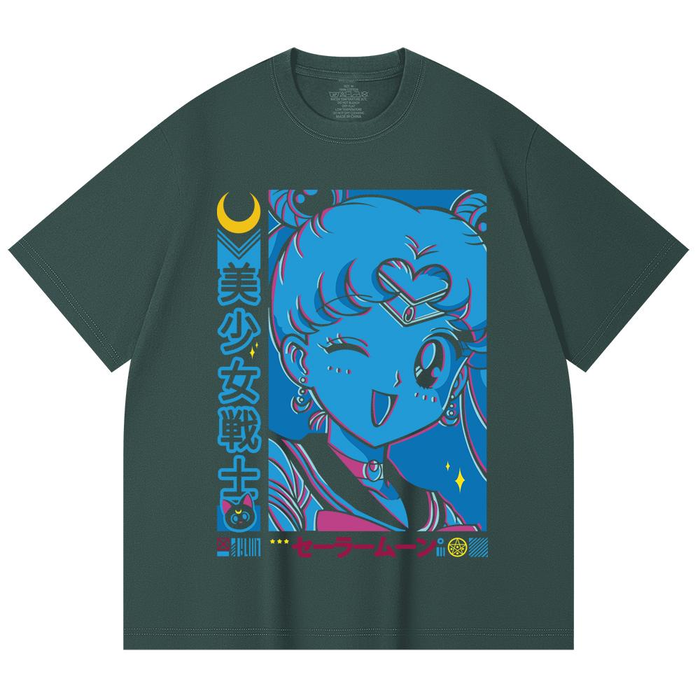 230 Gsm 100% Cotton Sailor Moon V13 Print Unisex Heavy Cotton T Shirt