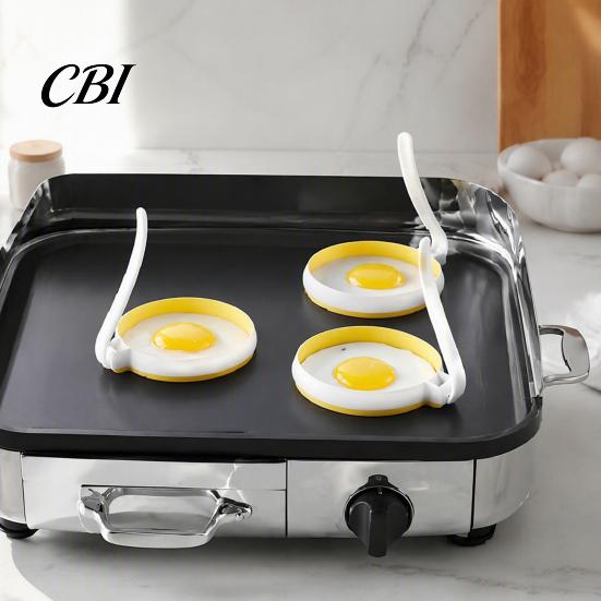 Kitchen Accessories for Eggs Fried Egg Cooker Ring with Handle, Non-Stick Round Mold, Safe Food Grade Heat Resistant Breakfast Tool Cooking
