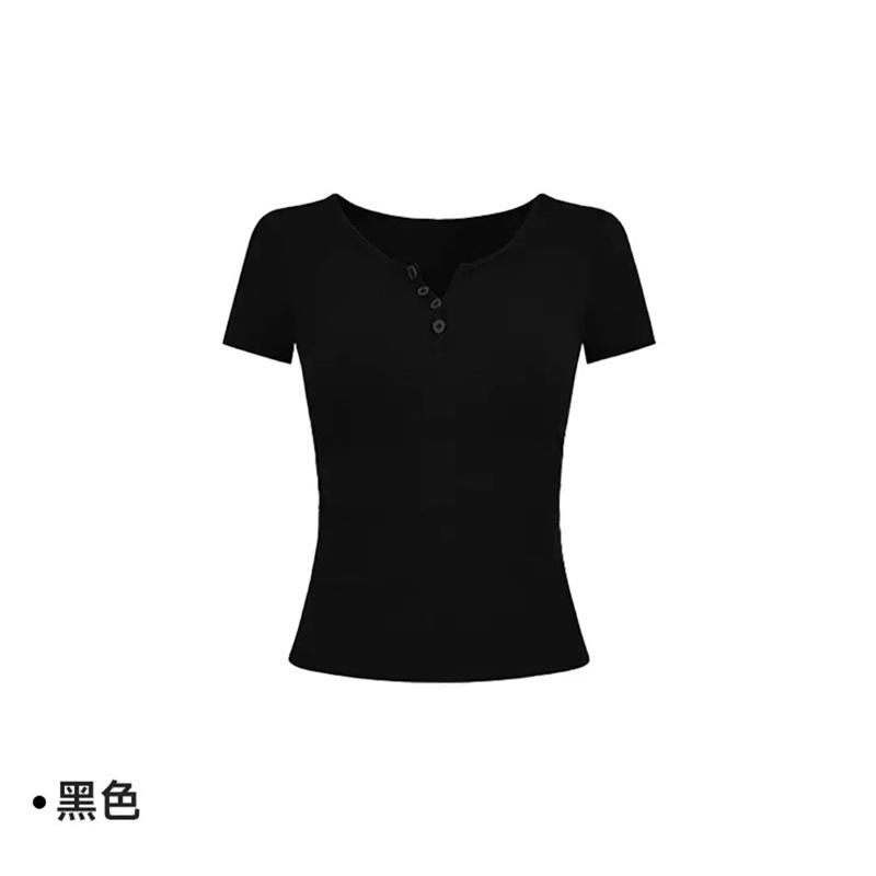Pure desire dopamine sister feeling semi-open neck short sleeves summer waist thin red top Spice girls wear temperament T-shirt