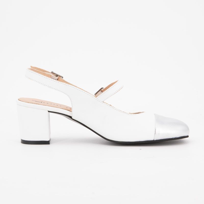 

Женские туфли-лодочки из кожи наппа с платиновым носком и квадратным каблуком XAVIER DANAUD 39