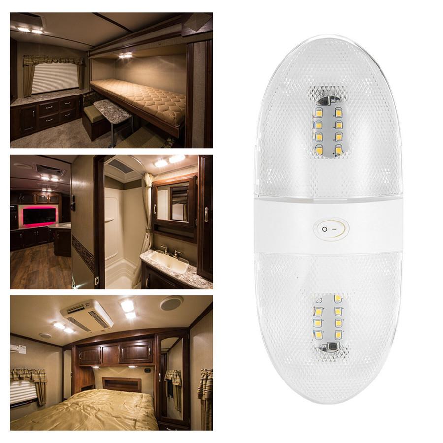 2 Pcs Optronics RV Car LED Ceiling Light Marine Boat Camper Trailer Dome Lamp Caravan 12V 340LM