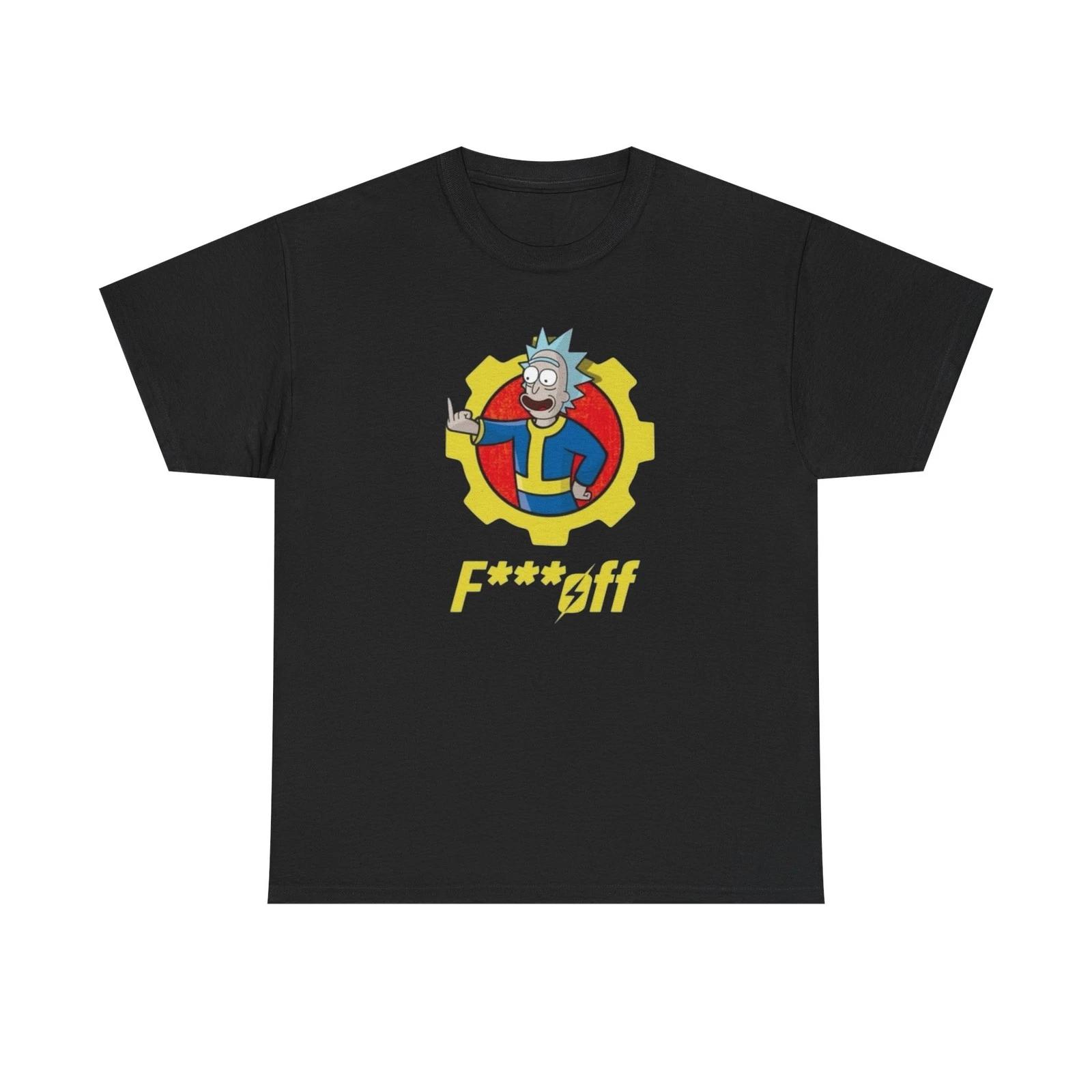 Fallout Rick And Morty Funny Graphic T Shirt Unisex Heavy Cotton Tee 2XL