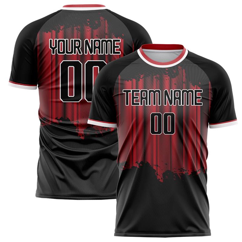 Customized Team Name Number Name Football T-shirt Personalized DIY O Neck Black Sports T Shirts Loose Quick Dry Team Uniform