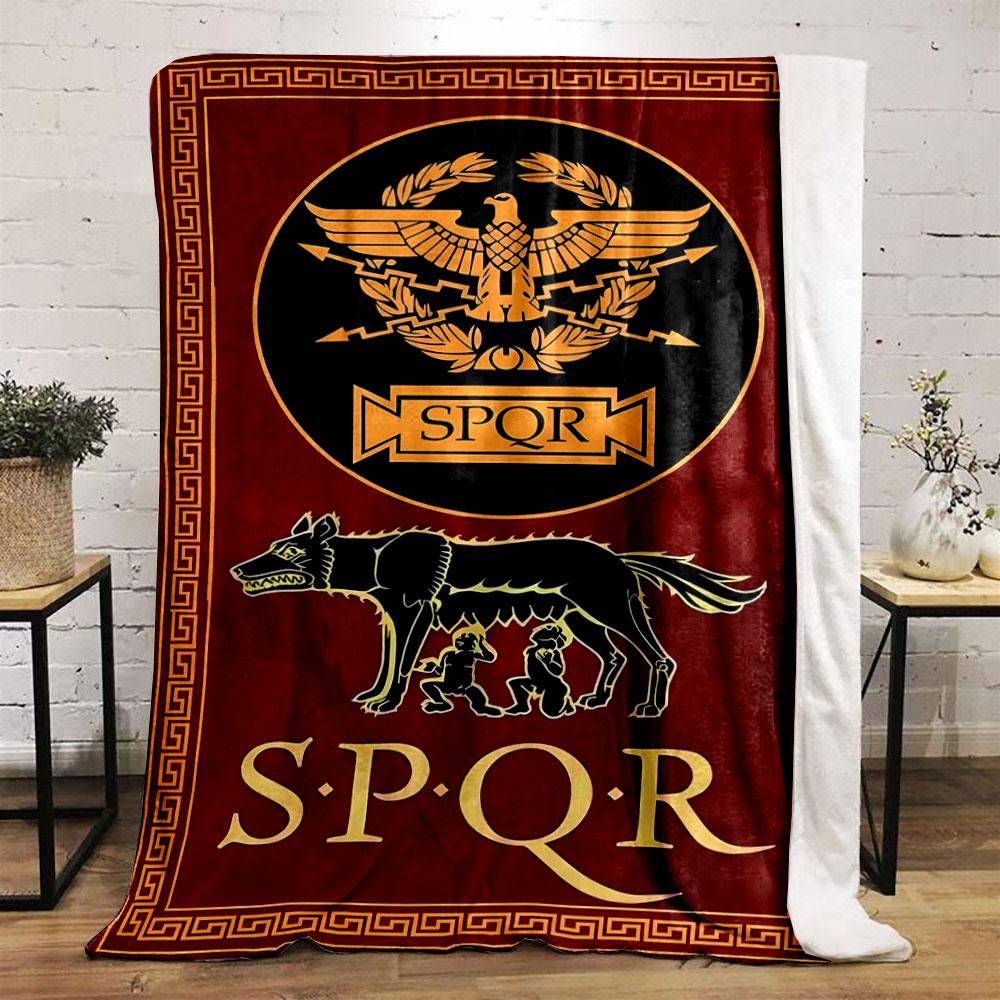 SPQR Roman Empire Themed Blanket with She-Wolf and Legion EagleBlanket for Livingroom Couch lunch break throw for Friend's festival Gift