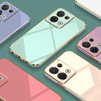 Für Oppo Reno8 5G Hülle Luxus Quadratische Beschichtung CPH2359 Handyhülle Stoßfest Silikon Rückseite Abdeckung Fundas