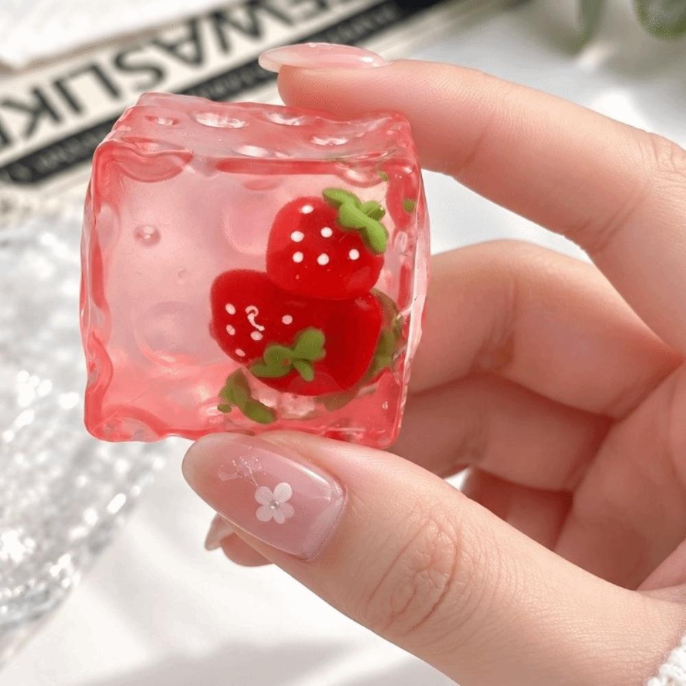 Fruits Theme Fruits Cheese Squishy Toy 5cm Cheese Fidget Toy Cheese Squeezed Cube  Children's Gifts