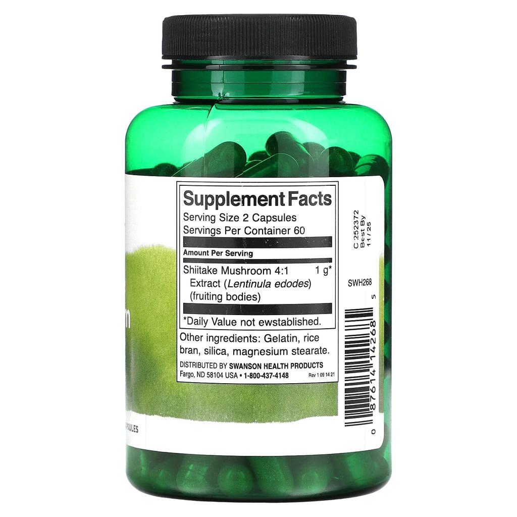 Shiitake Mushroom Extract, 500Mg, 120 Capsules