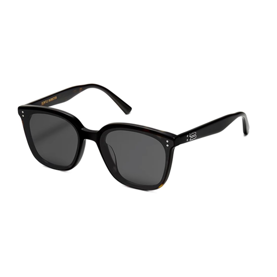 Gentle Monster Metal Letter Logo Square Sunglasses Unisex sunglasses Tortoise QUEEN-T2 Tortoiseshell,62