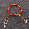 Women Braided Bracelet Adjustable Lucky Woven Rope Bead Handmade Knitted Ethnic Style Hand Chain for Wristband
