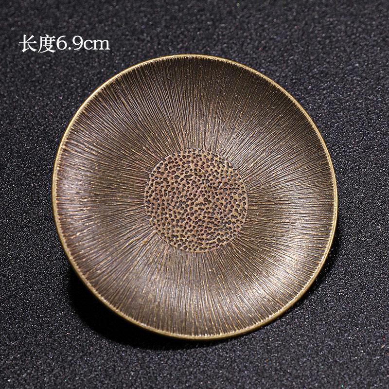 Japanese Bronze Cup Pad, Alloy Cup Holder, Tea Dish Coaster, Antique Zen Style, Heat Insulation Pad, Kung Fu Tea Ceremony Access