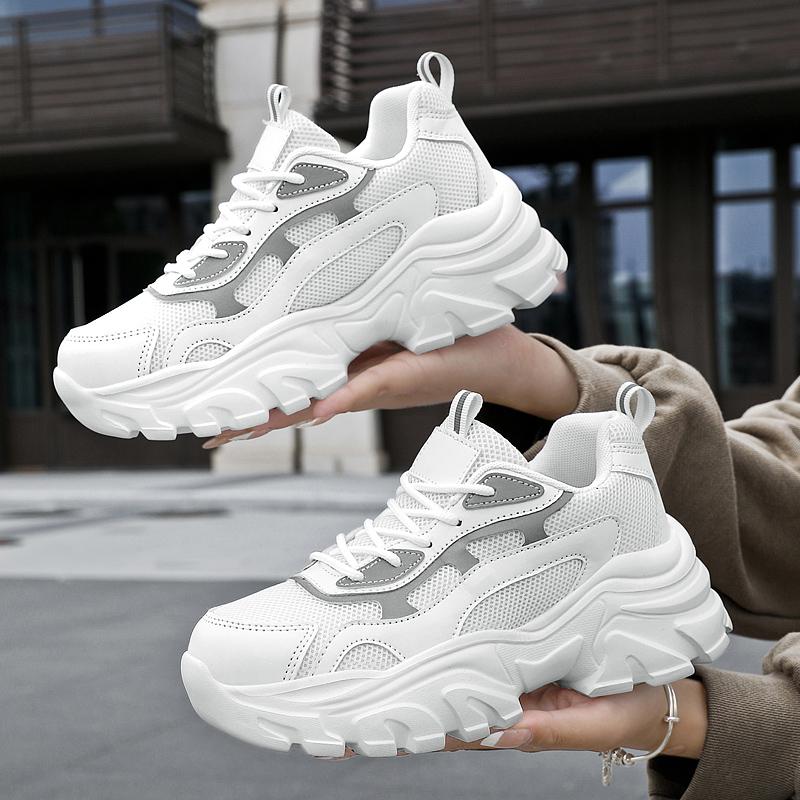 MCTIN Damen-Schuhe, klobige Schuhe, lässige Sportschuhe, dicker Boden, Plateau-Sneaker