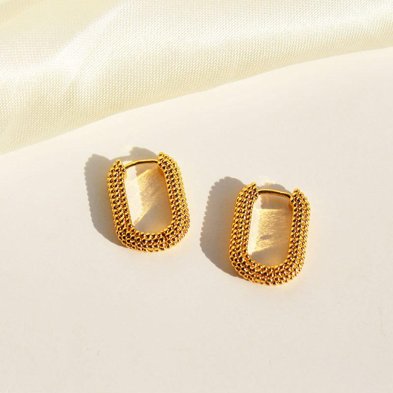 Vintage Metal Geometry Hoop Earrings Fashion New Design Minimalist Earrings For Women Simple Fashion Party Jewelry Gift