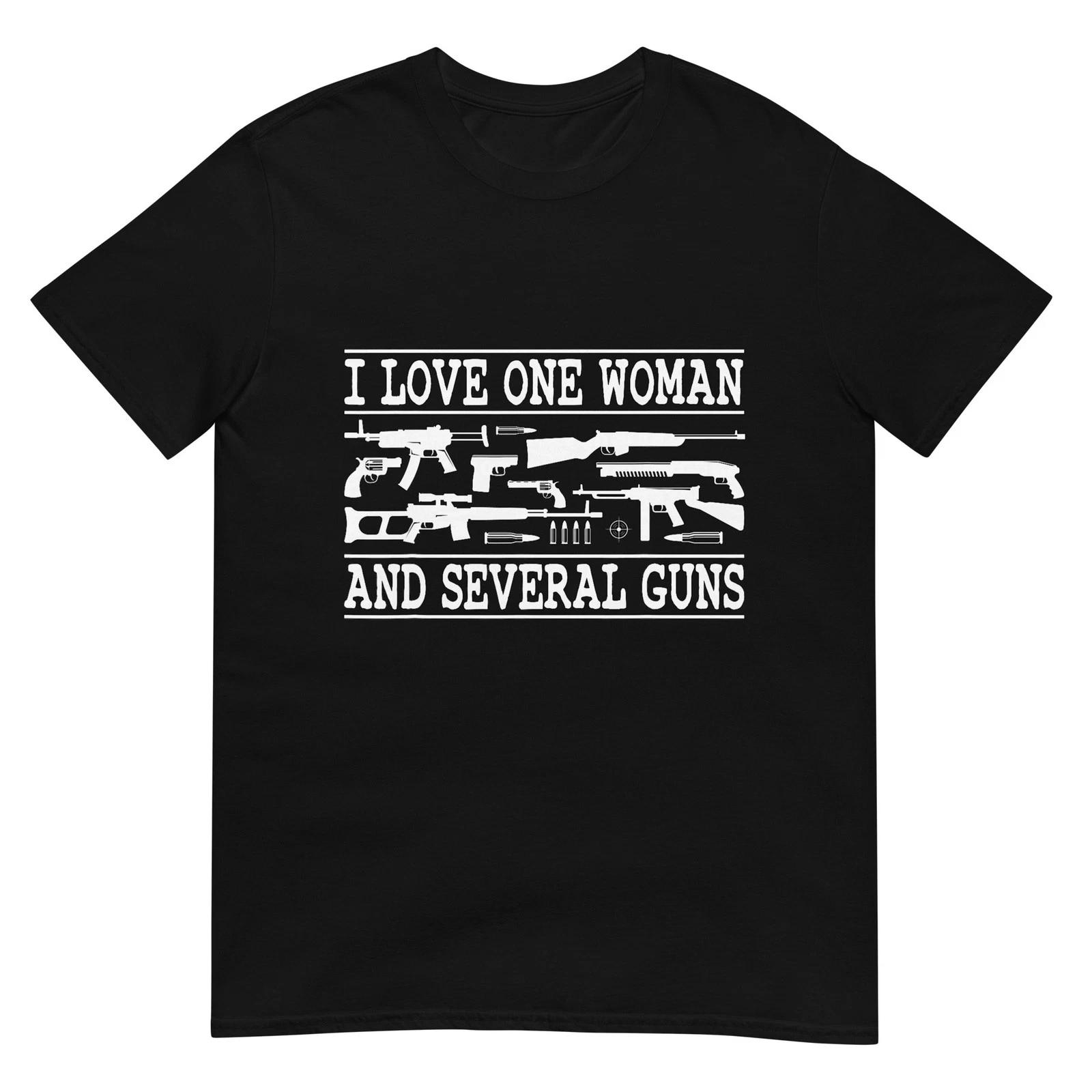 I Love One Woman and Several Guns Funny Gun Owner Graphic T-Shirt L