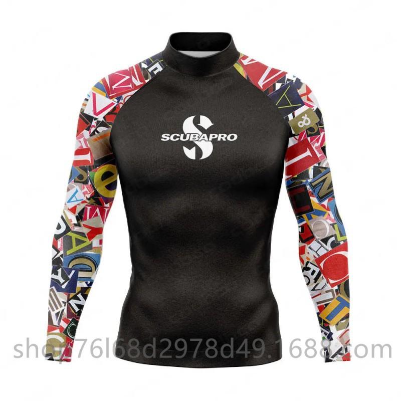 

SCUBA Surfing Suit Outdoor Sunblock Snorkeling Swimsuit Long-sleeved Split Top Quick-drying Jellyfish Men s Diving XS