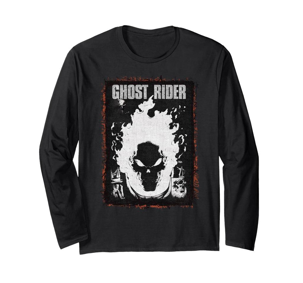 Marvel Ghost Rider Dark Antique Poster Long Sleeve T-Shirt