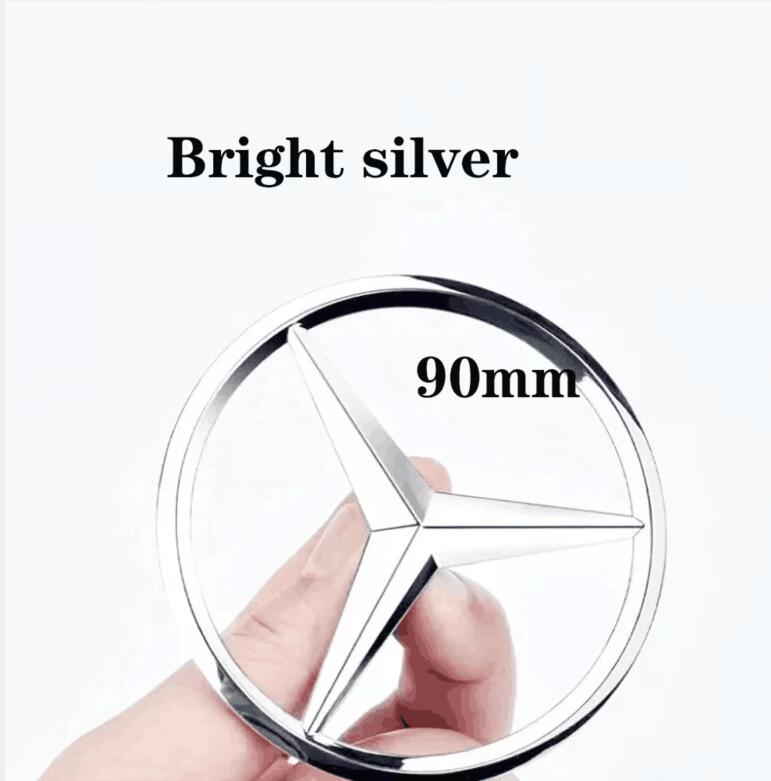 

GLC GLB 90mm ABS Chrome Black Logo Mercedes Emblem Rear Star Badge For Mercedes Benz W203 W206 W212 X253 W167 W166 W247 C E GLA 90MM срібний