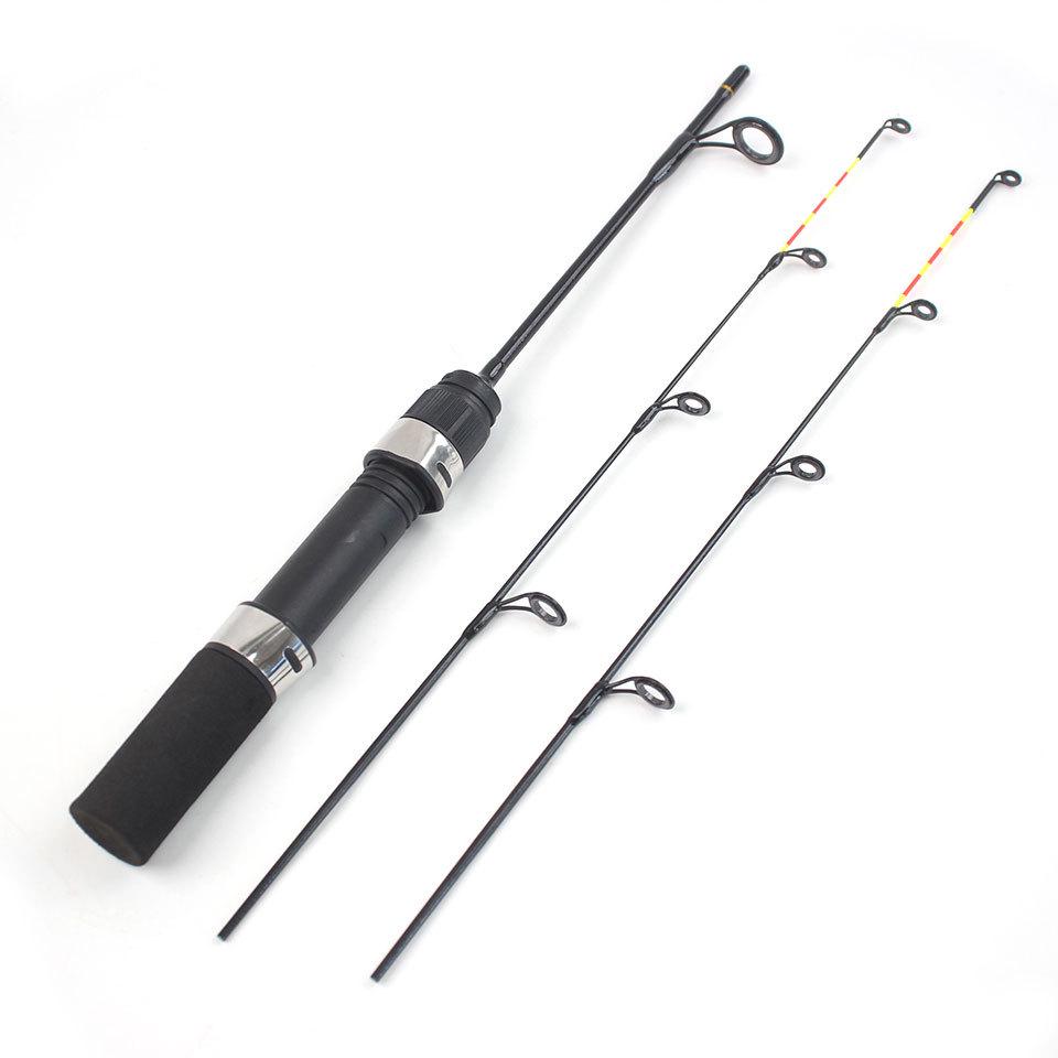 57cm Carbon-Eisangelrute, 2 Spitzen, Super weich & leicht, Tragbare Winterrute für Europa & Amerika