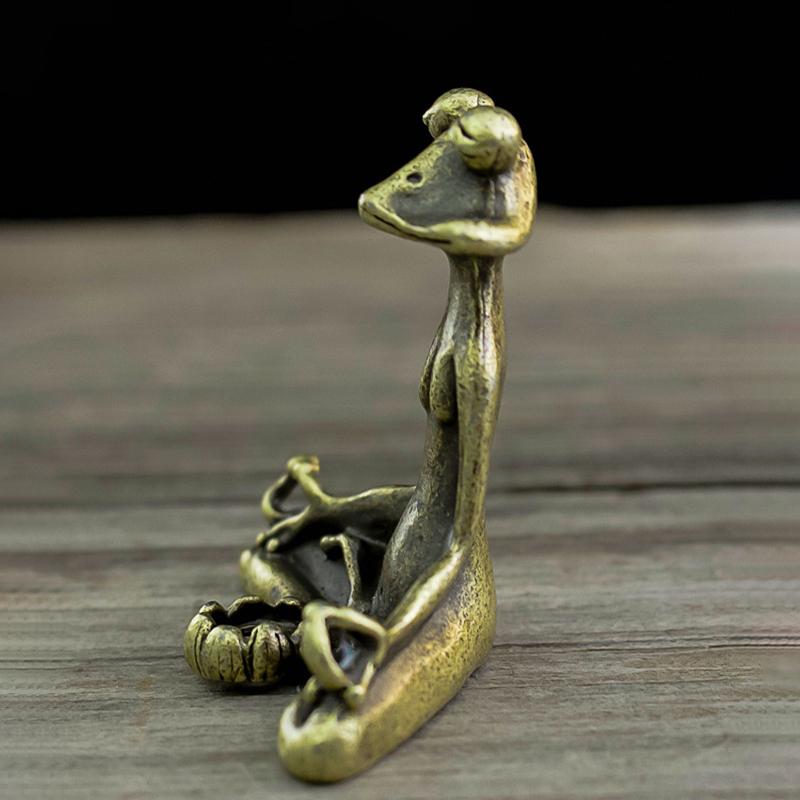 Mini Meditate Frog Incense Censer Sandalwood Stick Holder Antique Bronze Incense Stand Burner Ornament Gift Home Decor