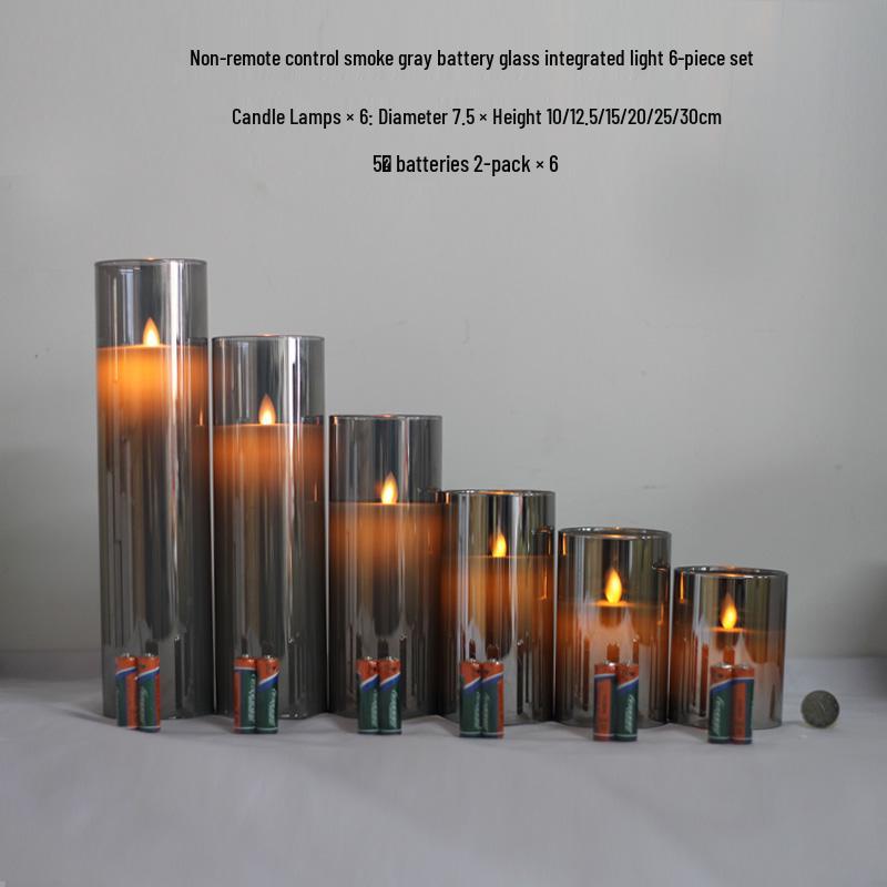 Remote-Controlled LED Glass Candle Lamp with Flickering Flame - Ideal for Romantic Home Decor and Weddings
