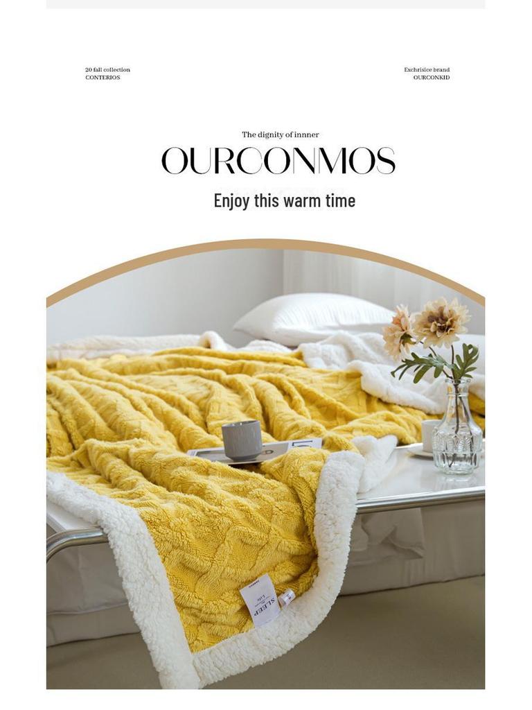 Tuff Lamb Fleece Nordic Sofa Blanket: Soft, Solid Color, Year-Round Use