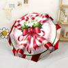Christmas Candy Cane Heart With Holly And Bow Portable Customize Your Name Automatic Umbrella Retractable Design With 8Rib Durability Compact Design