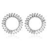 Highquality Alloy Plated Geometric Crystal Round Earrings For Women