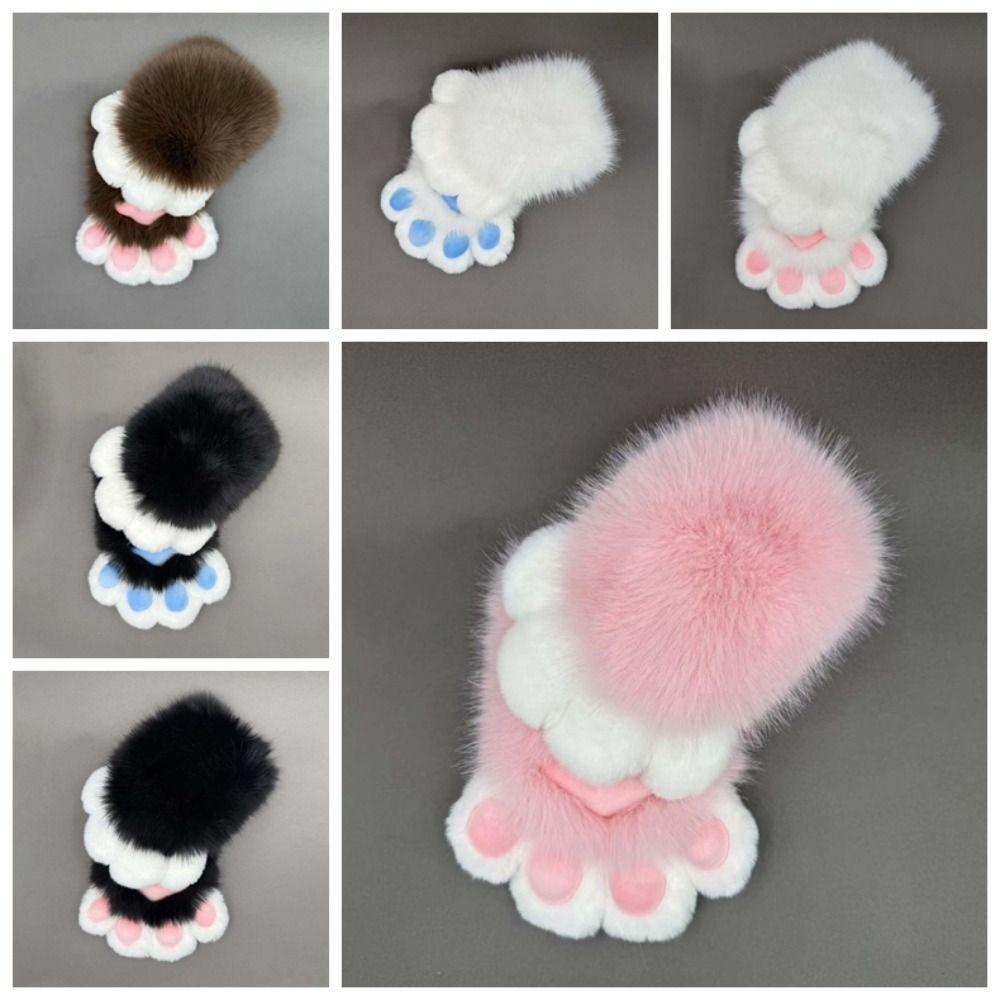 Kočičí tlapky rukavice plyšové kreslené kočičí drápy palčáky kawaii cosplay kostým rukavice klub