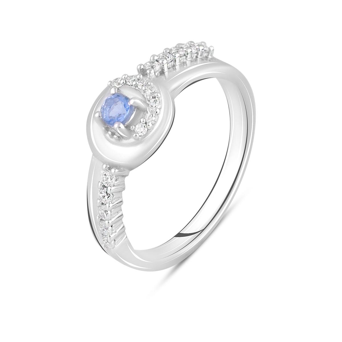 Bague en argent avec tanzanite artificielle nano 0.498ct (2110408) 3,11 grammes. Norme 925