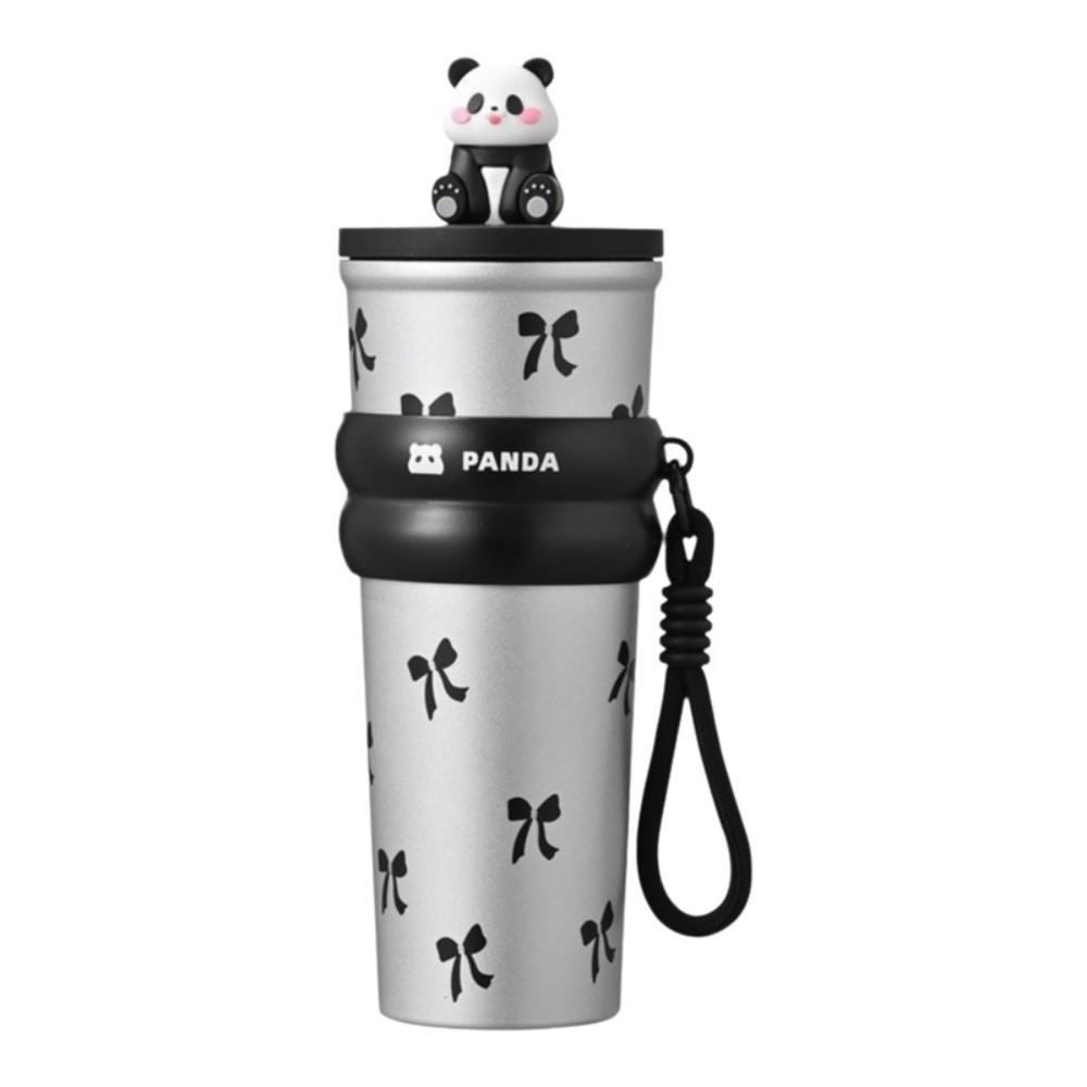 

700ml Car Coffee Mug Large Capacity Insulated Mug Portable Panda Thermos Cup Sport чёрный