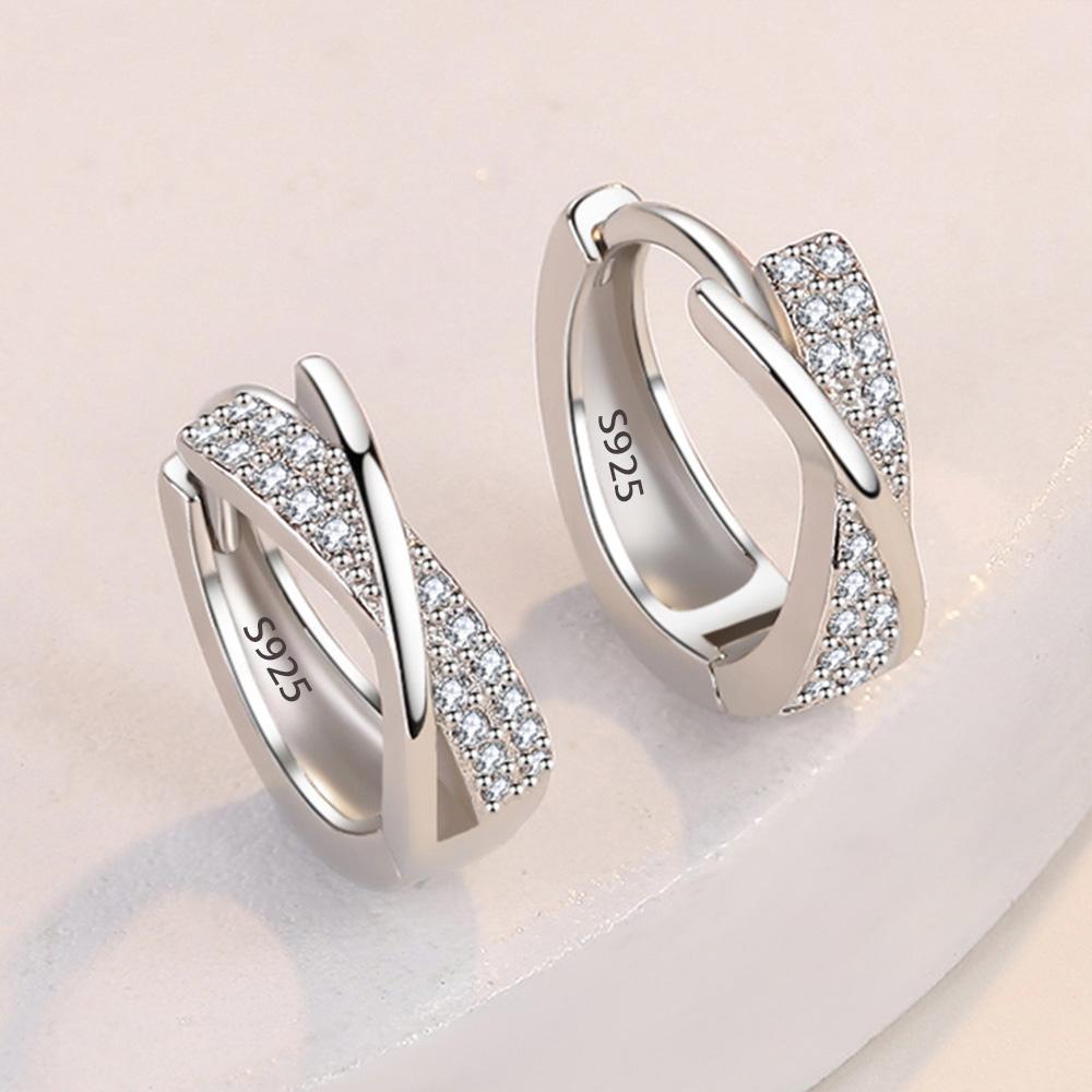 Boucles d'oreilles Clous Argent Sterling 925 Motif Nœud Pour Femmes Filles Bijoux Accessoire Mariage Rencontre Fiançailles Vente Chaude