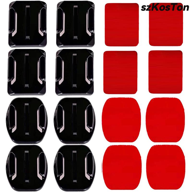 Helm Plakbevestigingen Vlakke Gebogen Bevestiging voor Gopro 11 11 11 9 8 7 6 Insta161 X1 X1 DJI Osmo 1 1 Actiecamera Accessoires